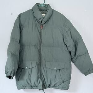 Eddie Bauer Down Puffer Jacket Mens Medium Forest Green VINTAGE Outdoor Gorpcore